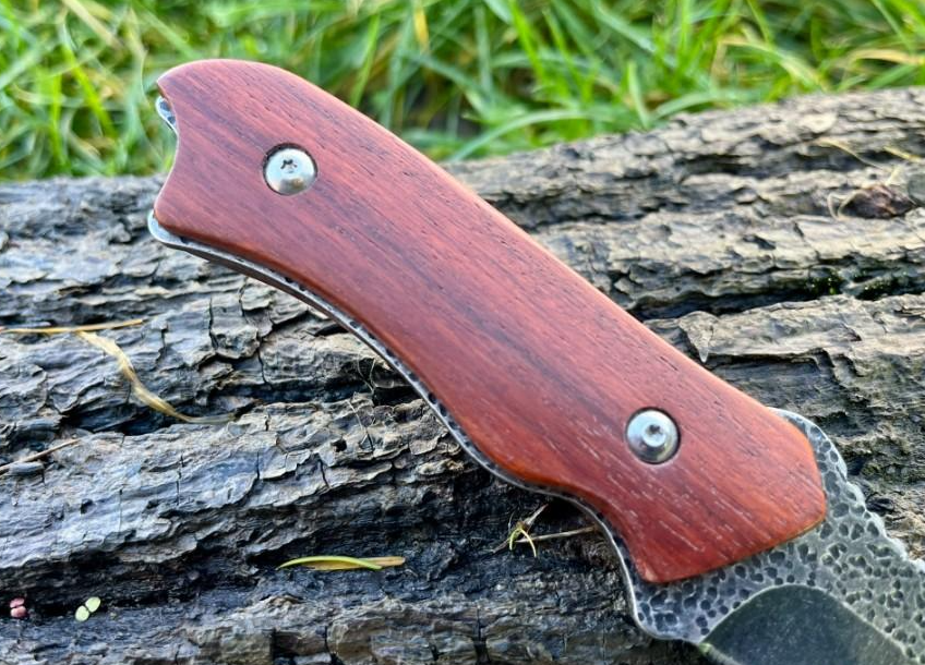 couteau droit lame pierre volcanique 22cm