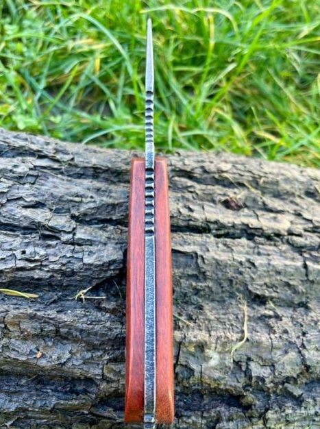 couteau droit lame pierre volcanique 22cm