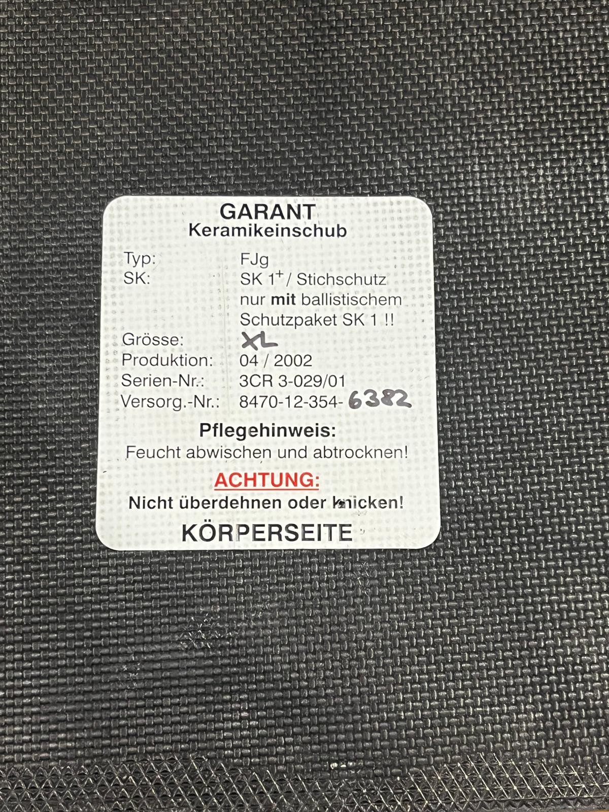 Panneau balistique semi-souple GARANT SK1+ / Stichschutz