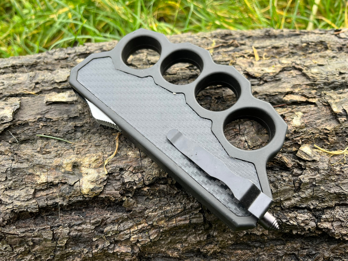 Couteau de Tranchée OTF Tout Acier – Lame Tanto et Manche Noir