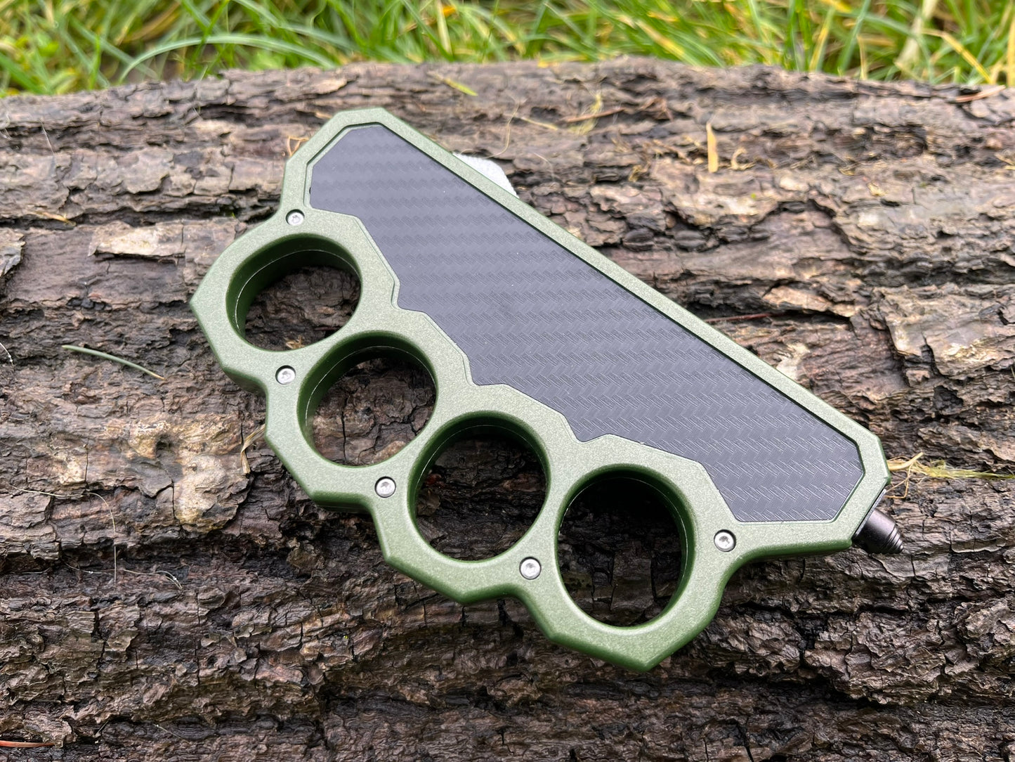 Couteau de Tranchée OTF Tout Acier – Vert Militaire et Noir