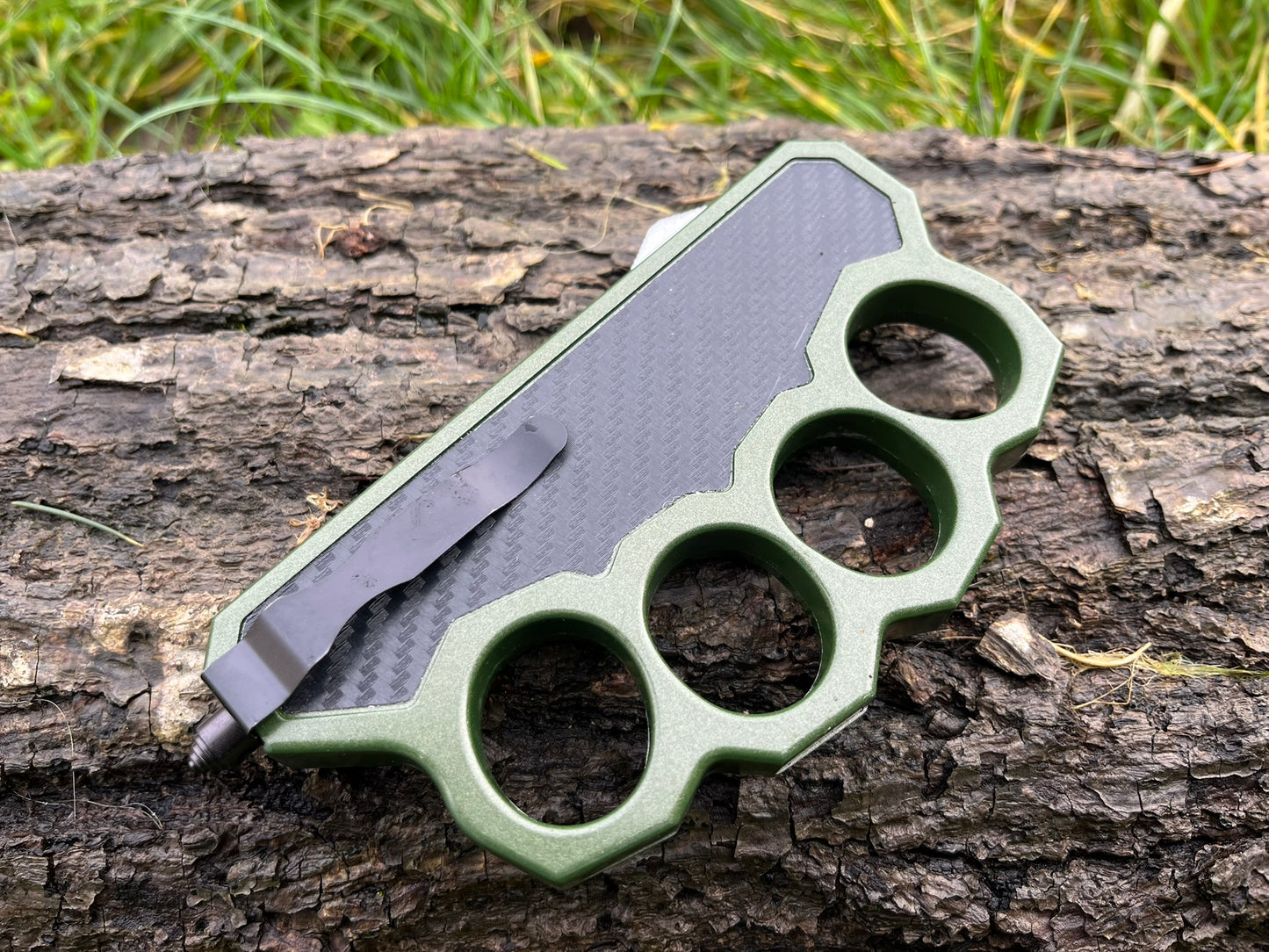 Couteau de Tranchée OTF Tout Acier – Vert Militaire et Noir