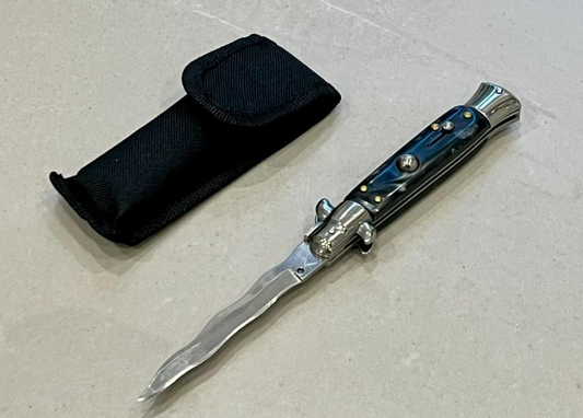 Couteau automatique stiletto italien 22cm lame kriss avec étui
