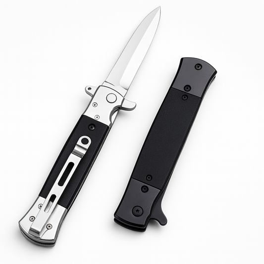 Couteau à Ouverture Manuelle Type Stiletto - Élégance Tactique