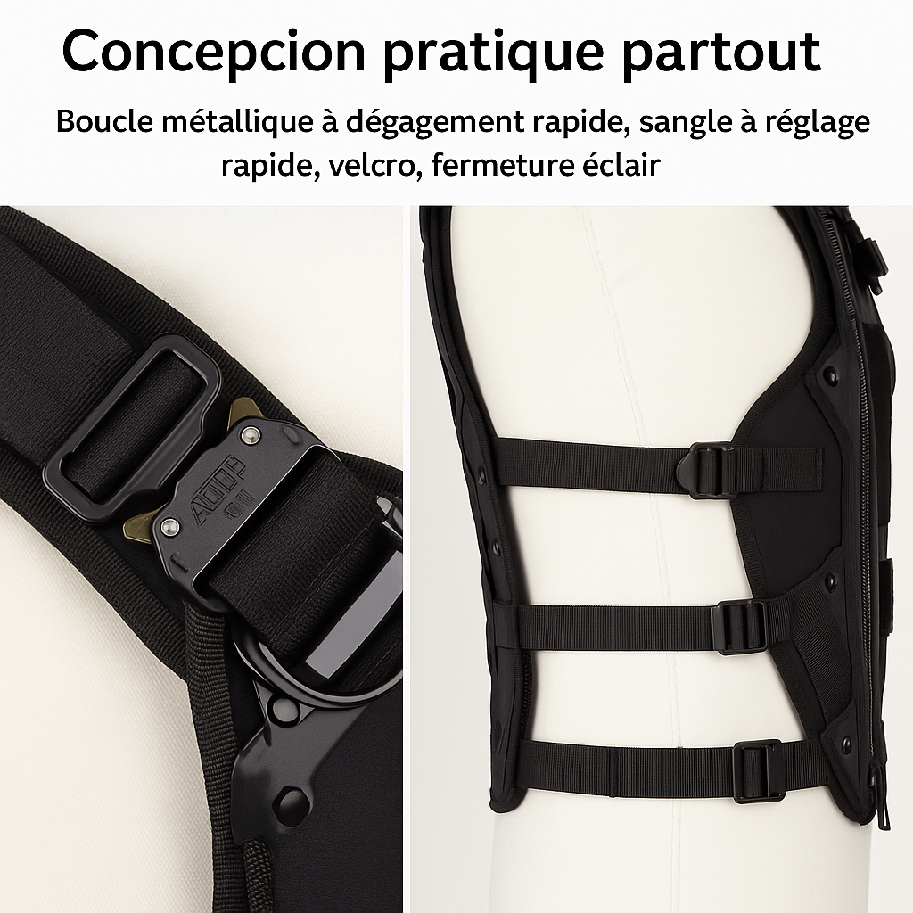 GILET TACTIQUE DE COMBAT EVA HAUTE RÉSISTANCE