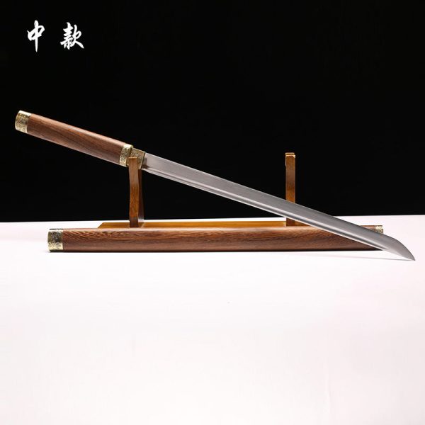katana compact 87 cm acier manganese forge lame 50 cm manche 27 cm equilibre traditionnel