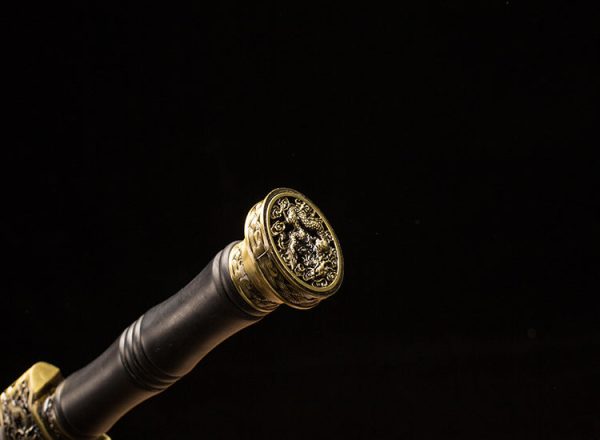 Épée acier motif raffiné cuivre ébène 92 cm – lame tranchante