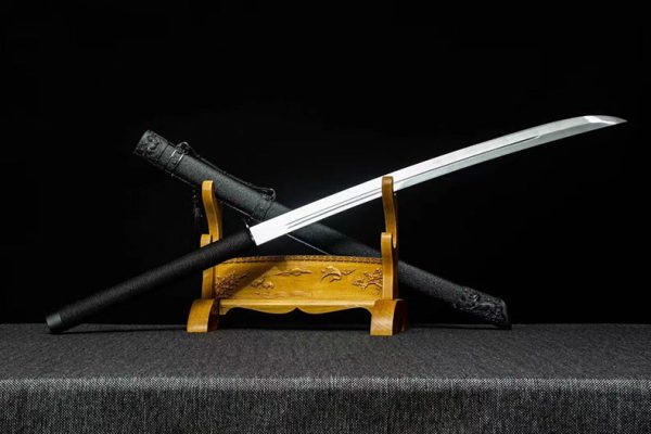 Katana forgé main acier manganèse 115 cm – prêt à affûter