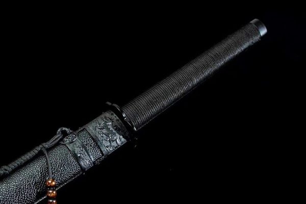 Katana forgé main acier manganèse 115 cm – prêt à affûter