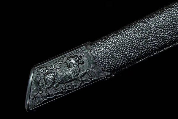 Katana forgé main acier manganèse 115 cm – prêt à affûter