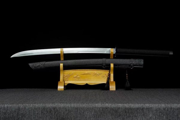 Katana forgé main acier manganèse 115 cm – prêt à affûter