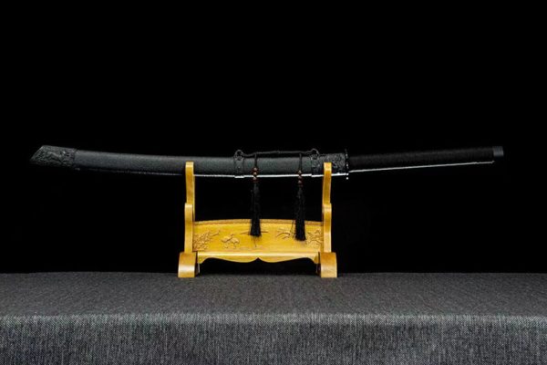 Katana forgé main acier manganèse 115 cm – prêt à affûter