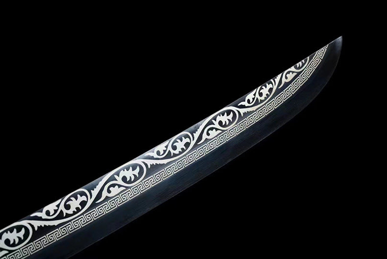 Katana acier manganèse prêt à affûter 110 cm – motifs imprimés