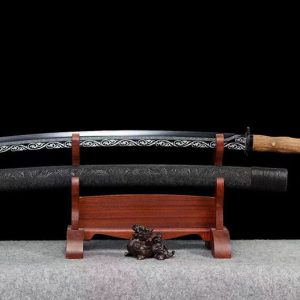 Katana acier manganèse prêt à affûter 110 cm – motifs imprimés