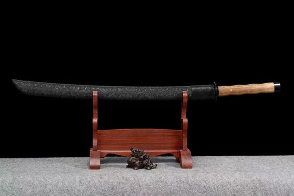 Katana acier manganèse prêt à affûter 110 cm – motifs imprimés