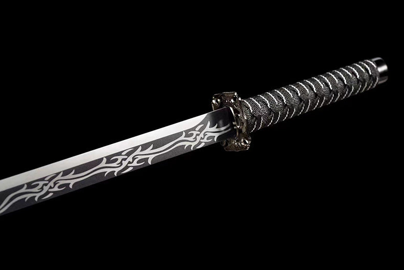 Katana acier manganèse forgé main 98 cm – tsuka traditionnelle