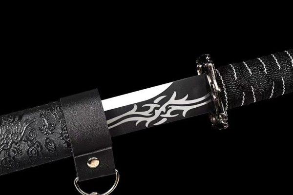 Katana acier manganèse forgé main 98 cm – tsuka traditionnelle