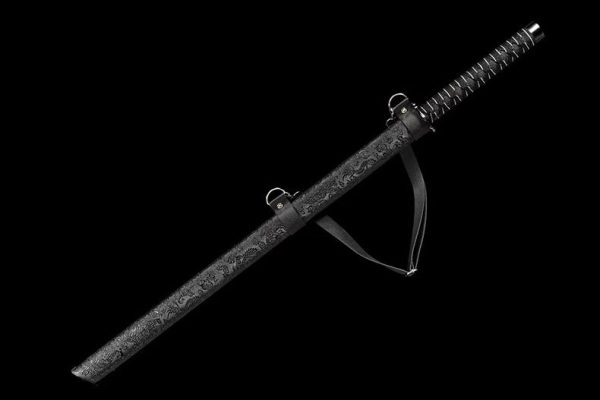 Katana acier manganèse forgé main 98 cm – tsuka traditionnelle