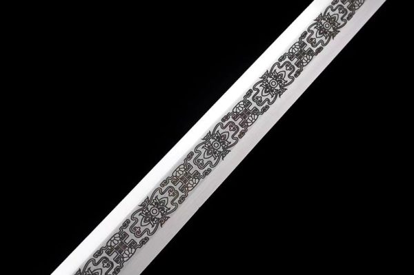 Épée droite asiatique double tranchant 99 cm – acier manganèse forgé main