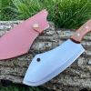 Captured_ecran2025-10-06100054 couteau de coupe hachoir facon karambit 31 cm acier 440 lame 19 cm full tang manche bois olivier etui cuir