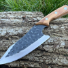 couteau de découpe 30 cm lame martelée noire full tang