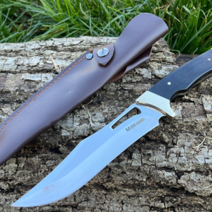 couteau droit M390 full tang bois noir laiton 25 cm vue principale