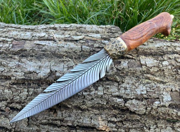 Captured_ecran2025-10-09182651 COUTEAU DROIT 30CM LAME PLUME D'OISEAU ETUI CUIR