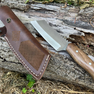 Couteau 23cm lame scramasaxe court nordique forgé LLF série chasse