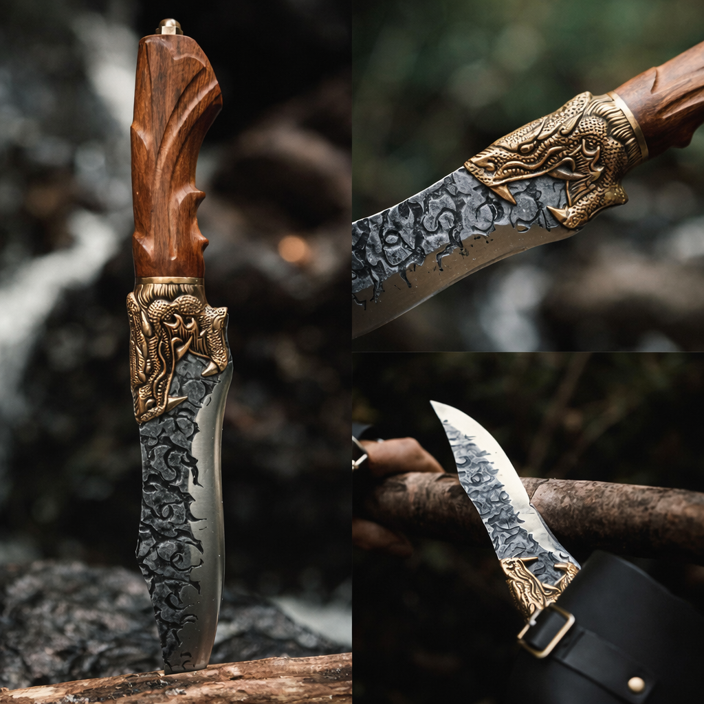 Couteau Viking Jörmungandr fait à la main