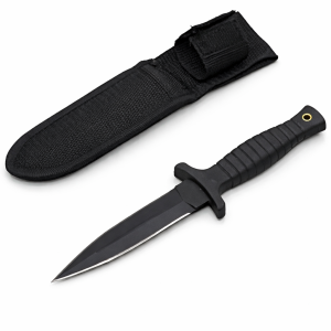 dague de botte double fil 23cm acier 3Cr13 étui clips nylon MOLLE vue principale