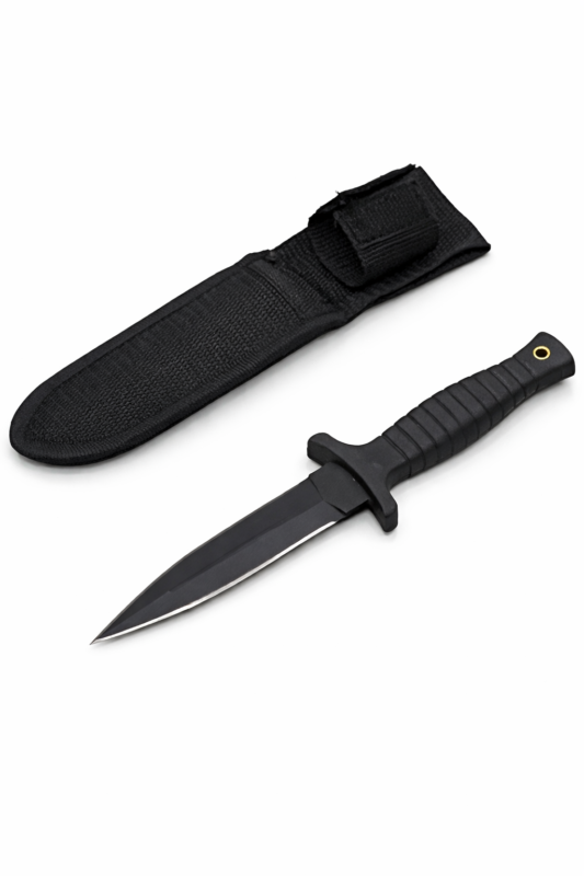 dague de botte double fil 23cm acier 3Cr13 étui clips nylon MOLLE vue principale