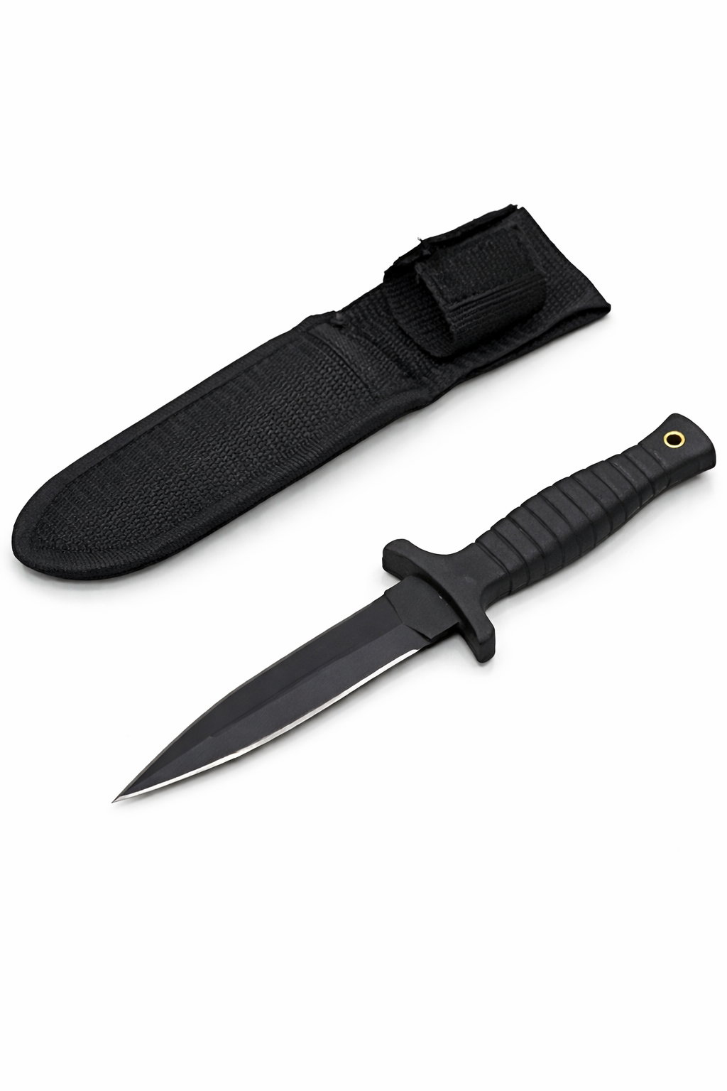 dague de botte double fil 23cm acier 3Cr13 étui clips nylon MOLLE vue principale