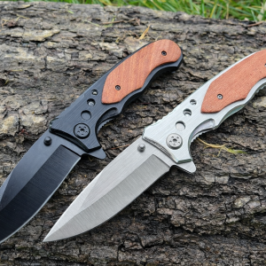 Couteau EDC Asymétrique – Bois d’Olivier & Acier - 20 cm