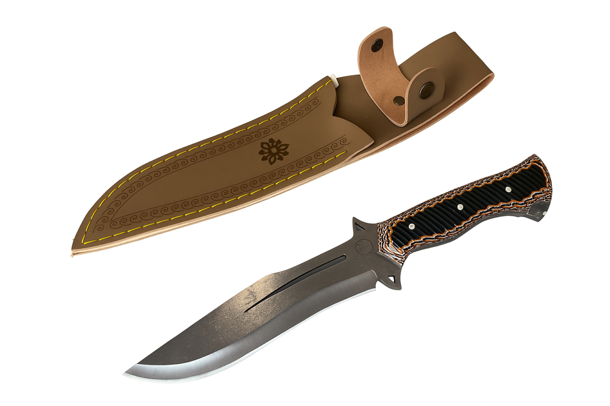 ChatGPTImage6nov.2025_13_32_51 couteau forgé X46Cr13 full tang manche Verzalit 32 cm vue principale
