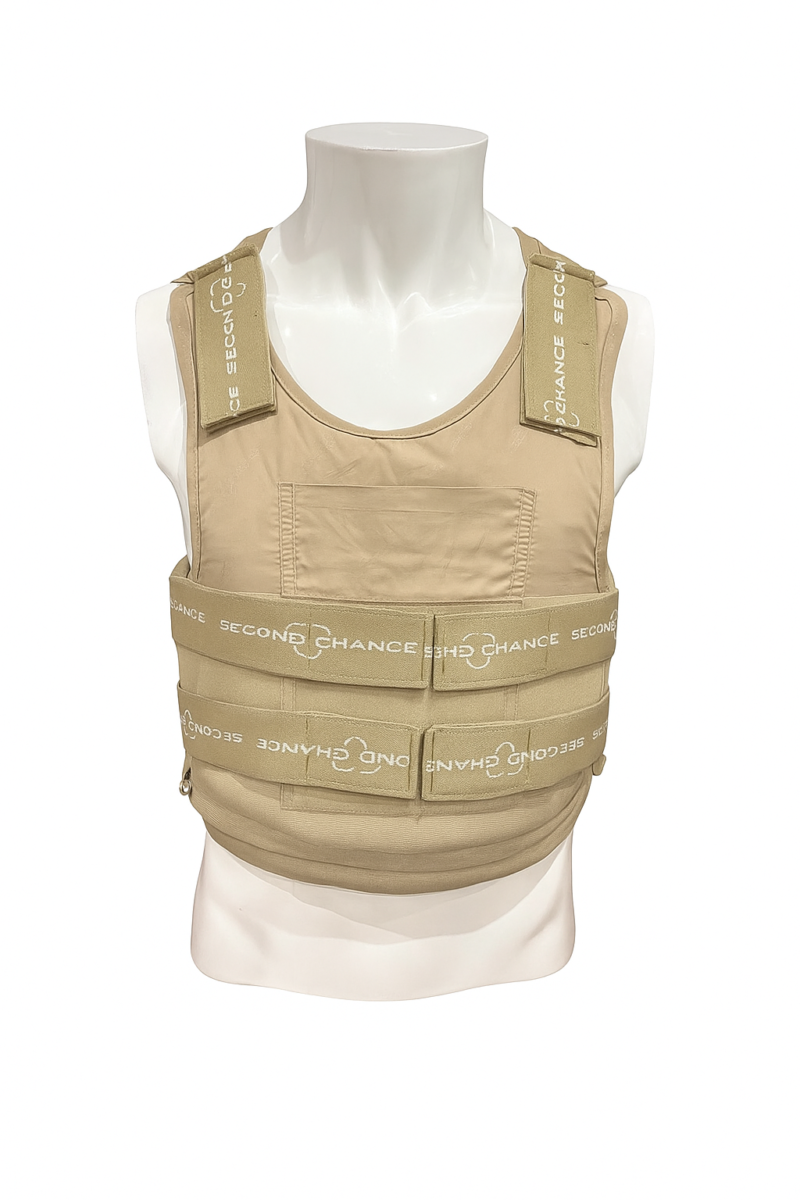 ChatGPTImage7nov.2025_16_57_28 gilet de protection Second Chance Kevlar SK1 équivalent NIJ II beige vue principale