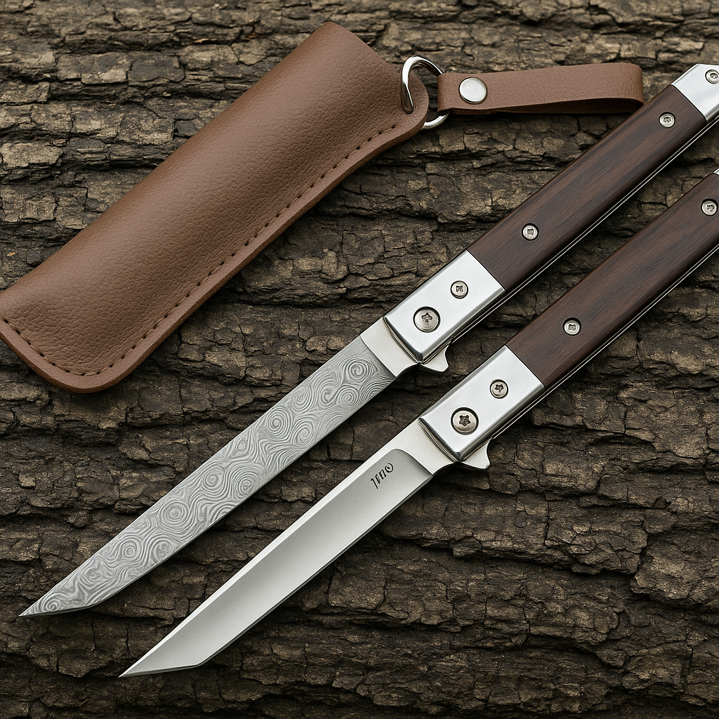 ChatGPT_Image_12_dec._2025_20_06_35 Couteau à ouverture assistée acier M390 type Stiletto bois de noyer – Lame Tanto