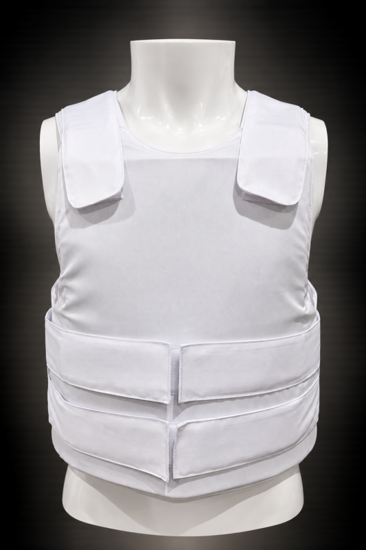 Gilet pare-balles blanc port invisible NIJ IIIA vue de face