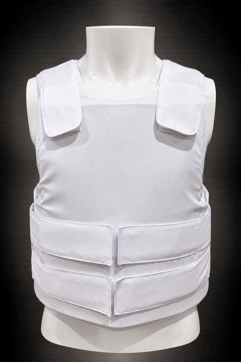 Gilet port invisible 1 Gilet pare-balles blanc port invisible NIJ IIIA vue de face