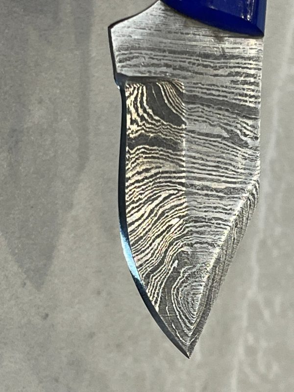 IMG_0371 Couteau patriote droit 10cm Damas forgée LLF