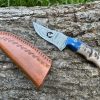 Couteau à dépecer COQ FRANCAIS damas forgé LLF corne de bélier 20cm couleur au choix