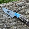 Couteau à dépecer COQ FRANCAIS damas forgé LLF corne de bélier 20cm couleur au choix