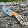 Couteau patrimoine TEMPLIER damas forgé LLF corne de bélier 20cm