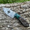 Couteau patrimoine TEMPLIER damas forgé LLF corne de bélier 20cm