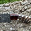 Couteau patrimoine GOLGOTHA damas forgé LLF corne de bélier 20cm