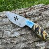 Couteau patrimoine TEMPLIER damas forgé LLF corne de bélier 20cm