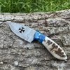 Couteau patrimoine TEMPLIER damas forgé LLF corne de bélier 20cm