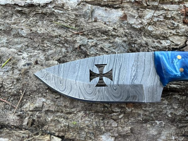 Couteau patrimoine TEMPLIER damas forgé LLF corne de bélier 20cm