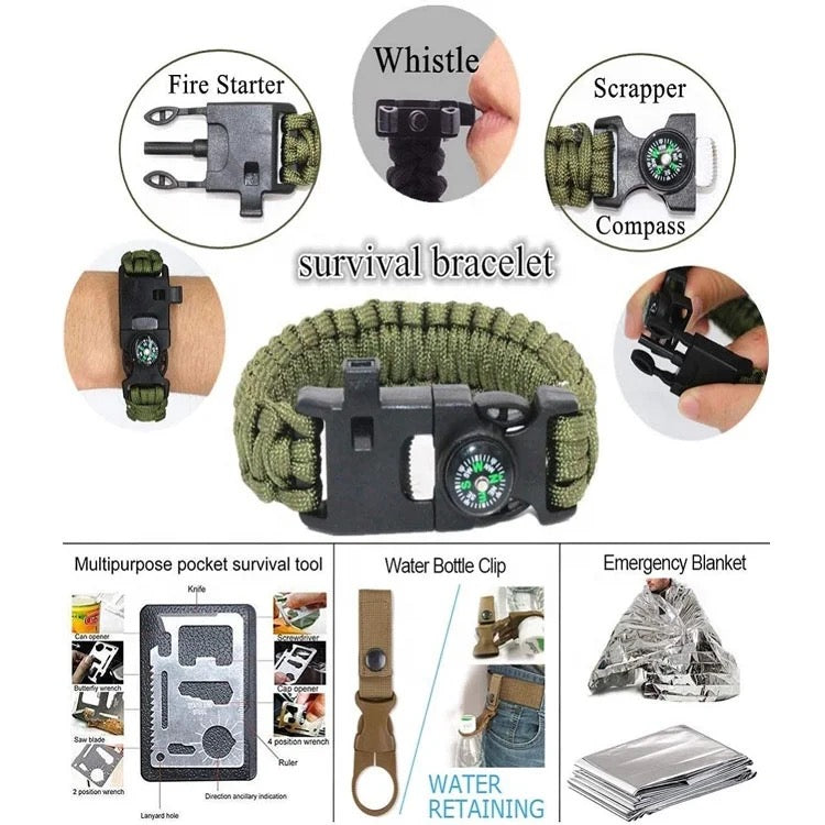 Kit de survie lampe frontale et multioutil