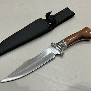 couteau de chasse Bowie acier 420HC manche bois de rose 30 cm vue principale