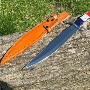 couteau bowie forge LLF 47 cm edition patriote lame epaisse 4.8 mm etui cuir